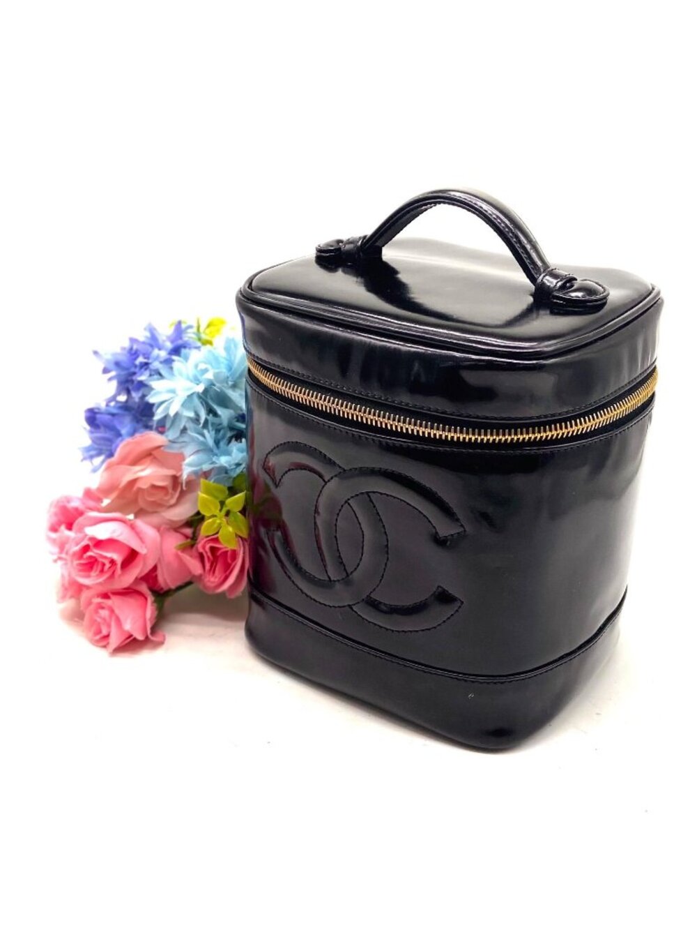 Chanel Vanity Bag CC Logo Black Seal